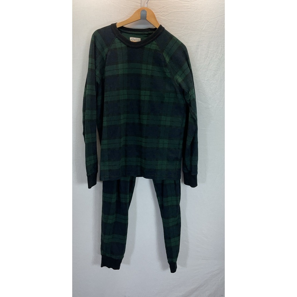 VTG J Crew Knit Goods shirt Polo green Plaid Tartan 90s Mens Sz L Crew Lounge
